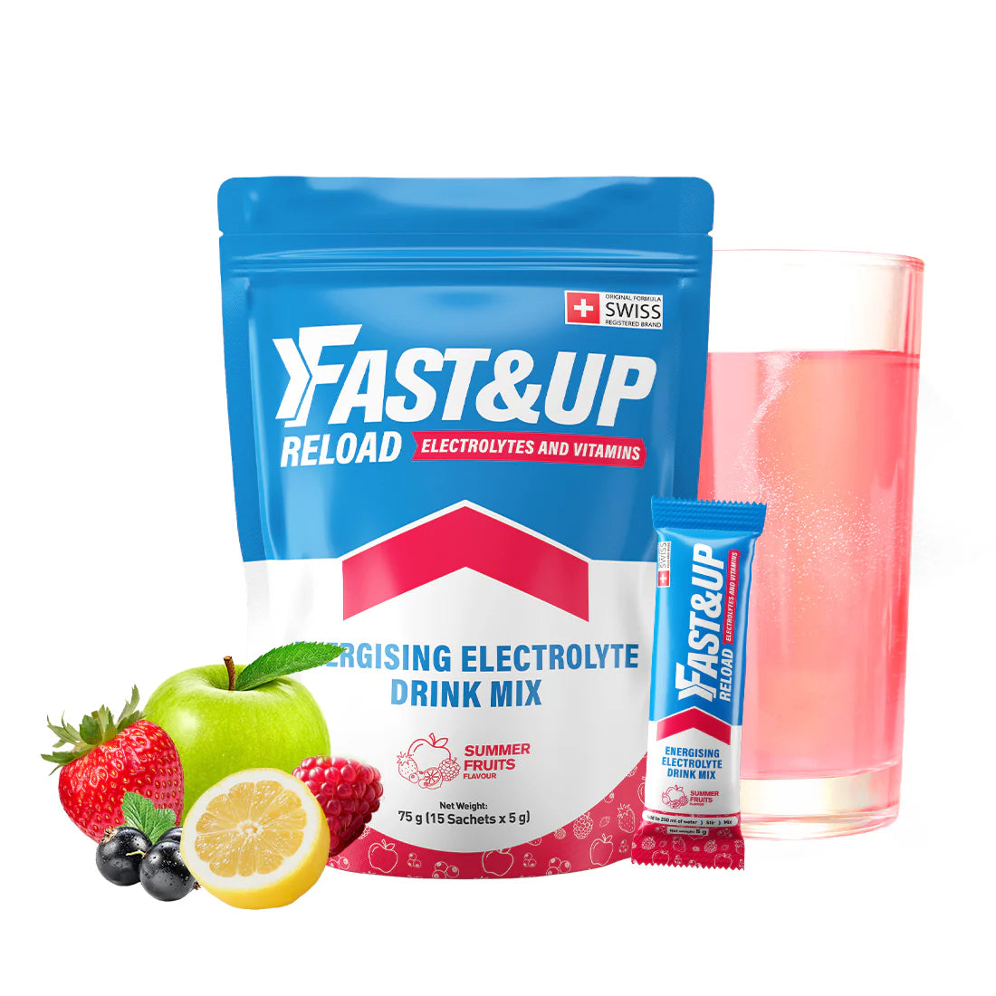 FAST&UP Reload Electrolytes - Zero Stick Pack (15 sachets) - Kentro Beauty Supplies Ireland