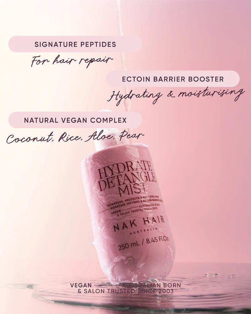 NAK Hydrate Detangle Mist 250ml - Kentro Beauty Supplies Ireland