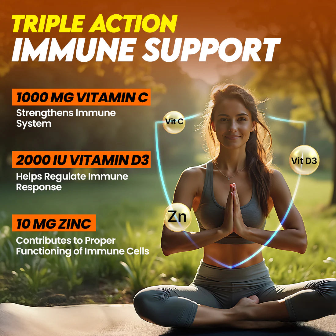 FAST&UP Vitamin C, D3 & Zinc - 3-IN-1 Immune Support - Kentro Beauty Supplies Ireland