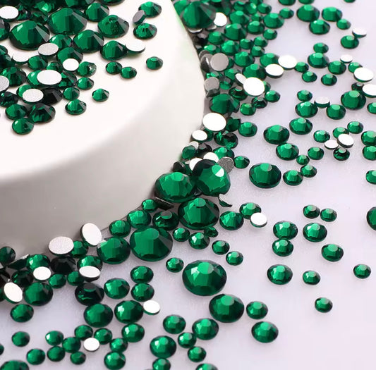 Highest Quality Crystals - Malachite Green - Mixed Sizes (SS3-SS20) - Kentro Beauty Supplies Ireland