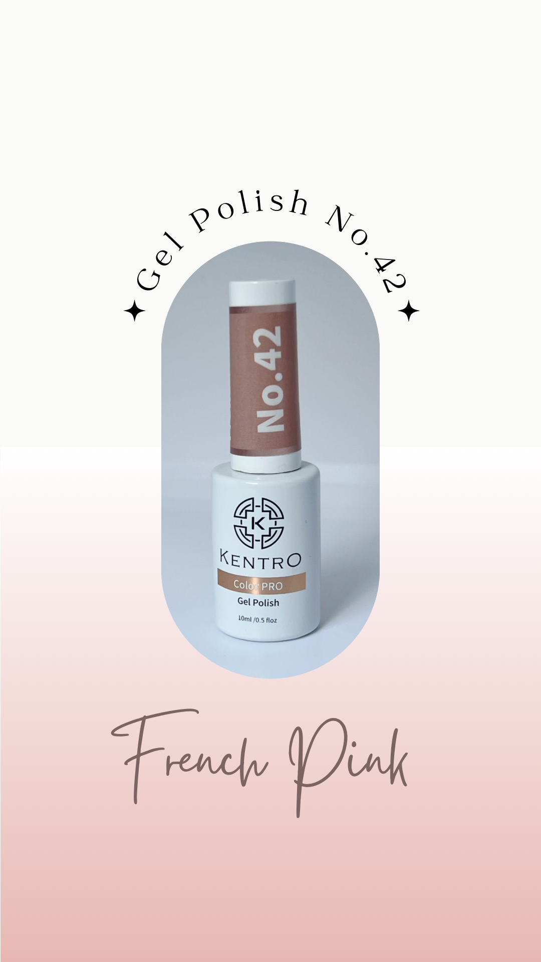 Kentro Color PRO Gel Polish 10ml - French Pink No.42 - Kentro Beauty Supplies Ireland