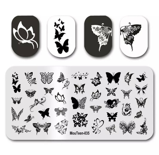 Nail Stamping Plate - Butterflies - Kentro Beauty Supplies Ireland