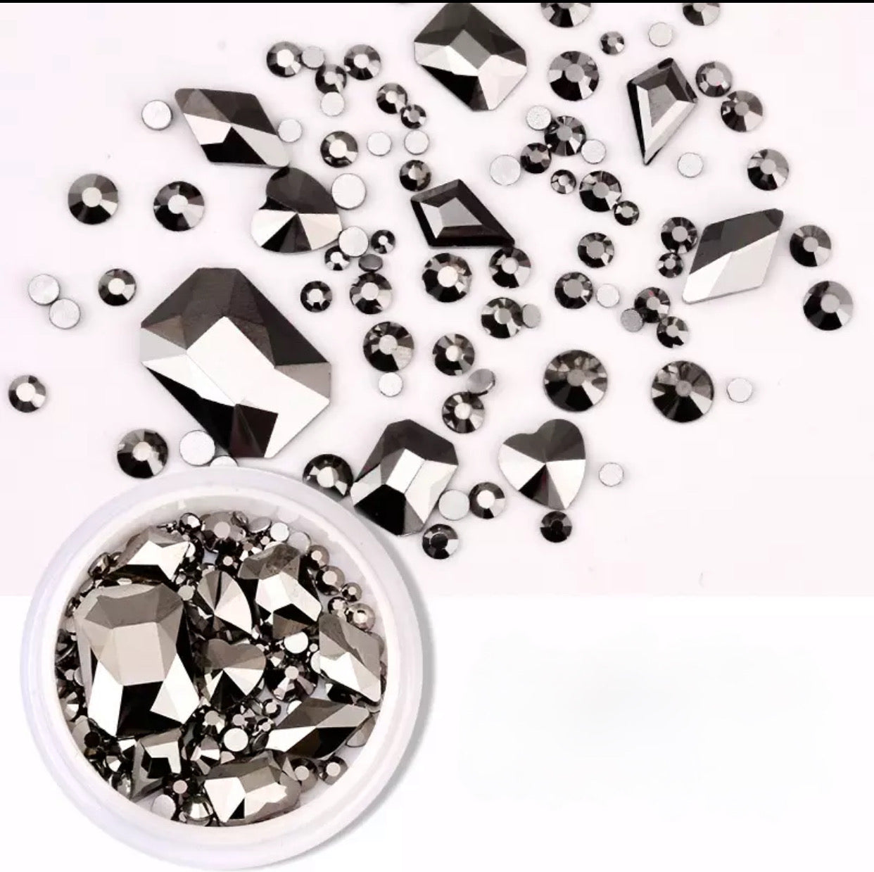 Highest Quality Mixed Sizes & Shapes Crystals - Black Flat