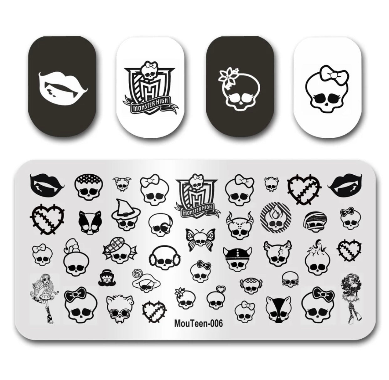 Nail Stamping Plate - Cute Sculls